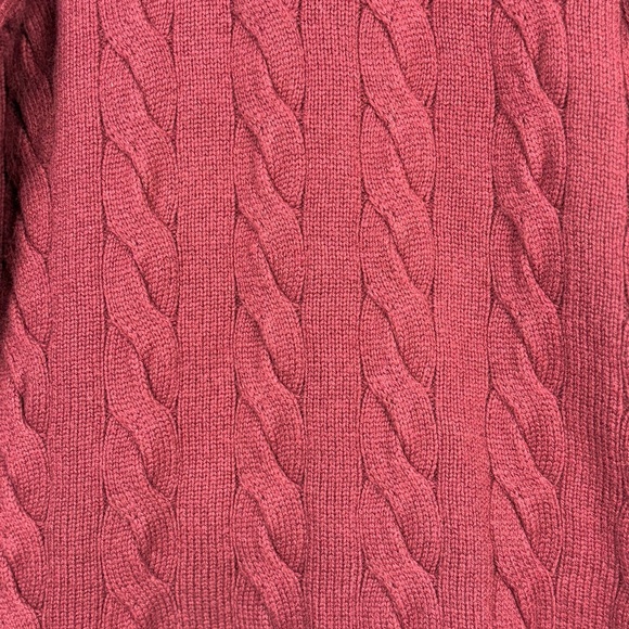 Talbots Women Cable Knit Sweater Blazer Sz L Burgundy Business Academia Office - Picture 7 of 13